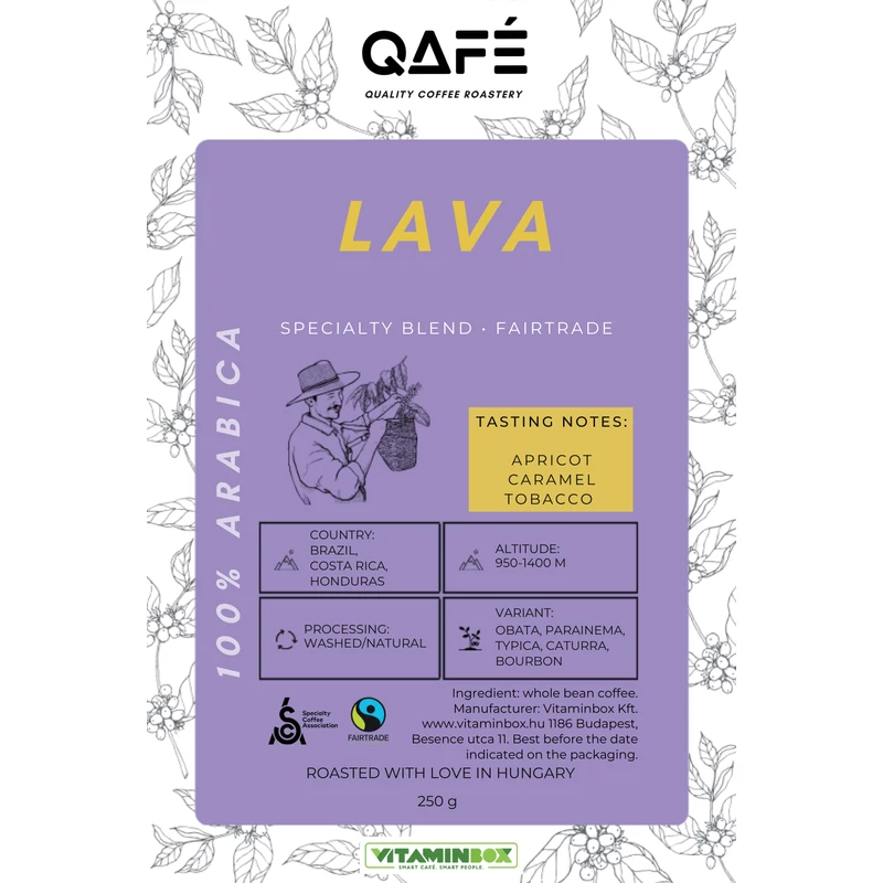 Lava 100% Specialty Arabica szemes kávé 250g Qafé Quality Coffee Roastery Hungary