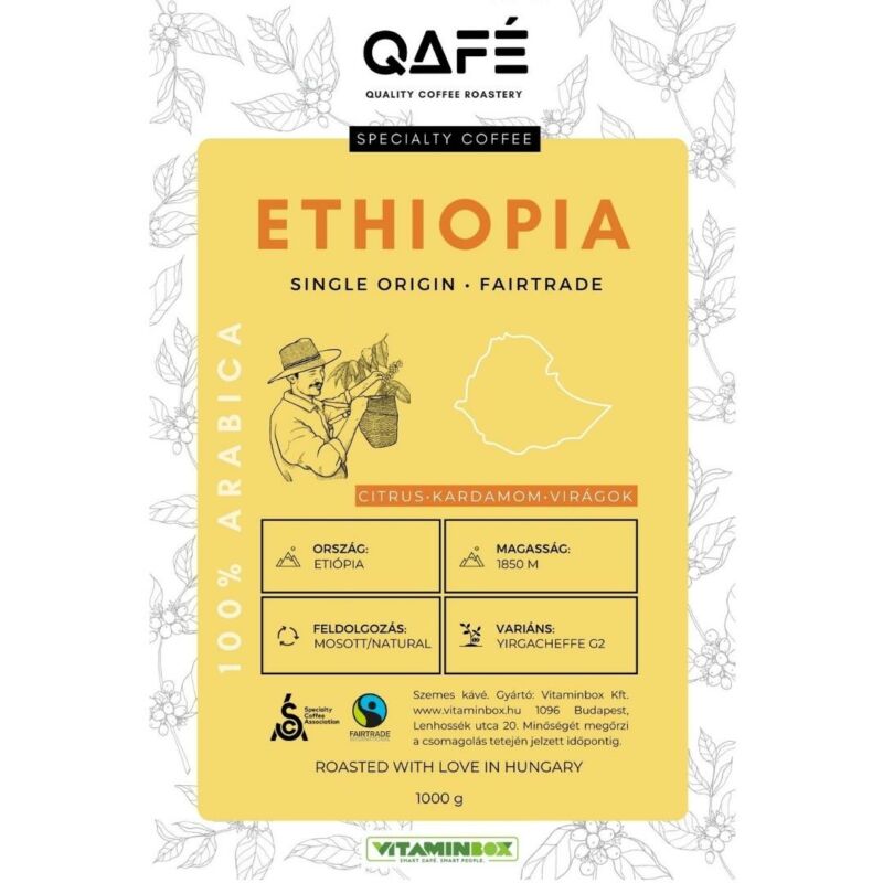 Ethiopia 100% single origin Arabica kávé Specialty Qafé