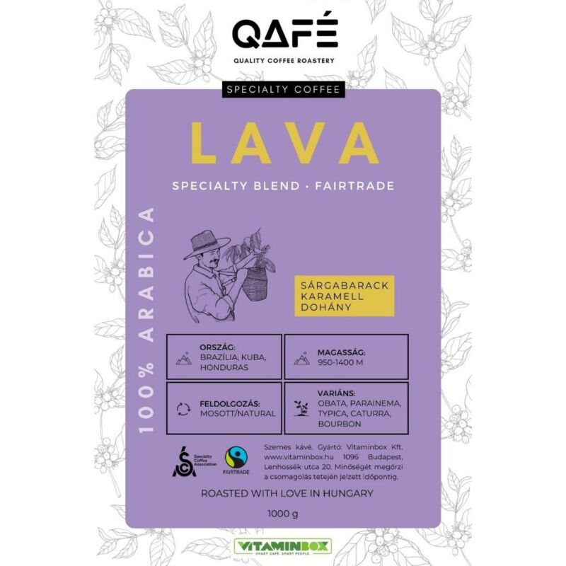 Lava 100% Specialty Arabica szemes kávé 1 kg Qafé Quality Coffee Roastery Hungary