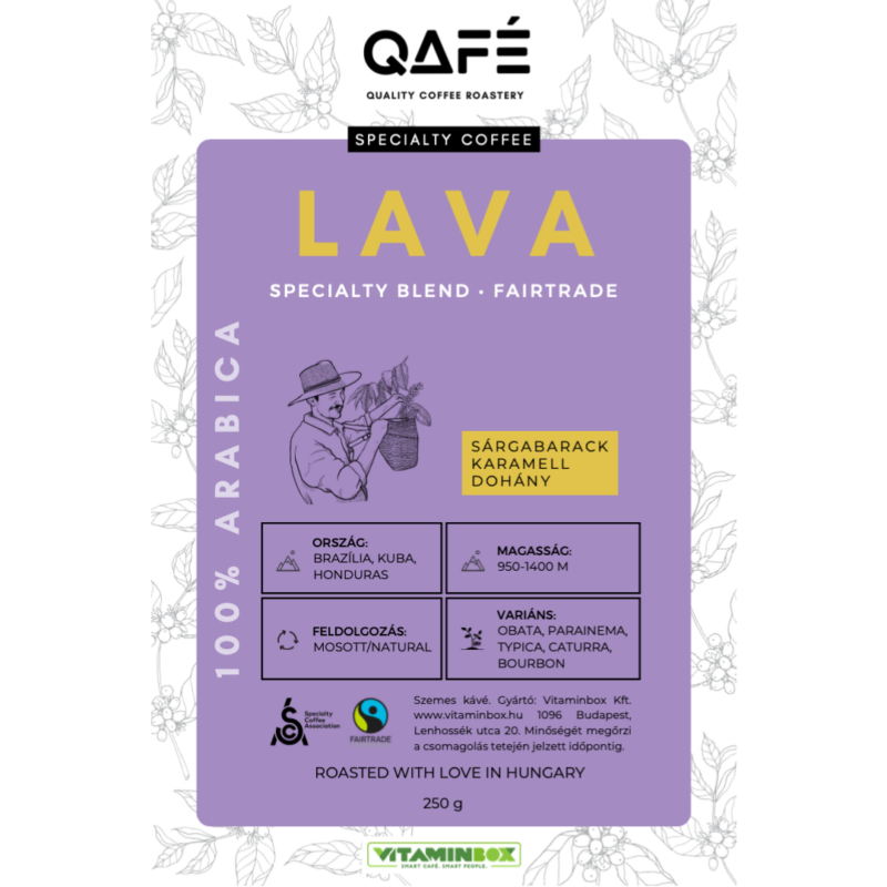Lava 100% Specialty Arabica szemes kávé 250g Qafé Quality Coffee Roastery Hungary